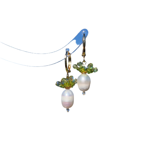 Beaded Pearl Radish Earrings
